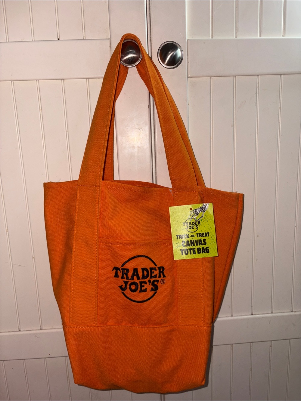 Trader Joe's Orange Canvas Mini Tote Bag